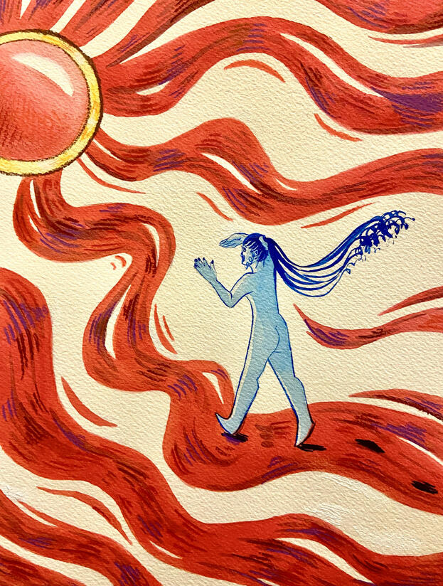Too Far Forward (Watercolor)